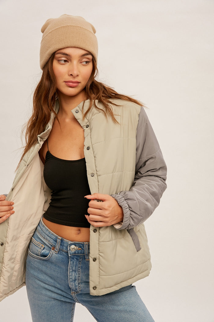 On The Flip Side REVERSIBLE Jacket - Sage Mix