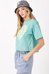 "Just Be Kind" Graphic Tee - Aqua