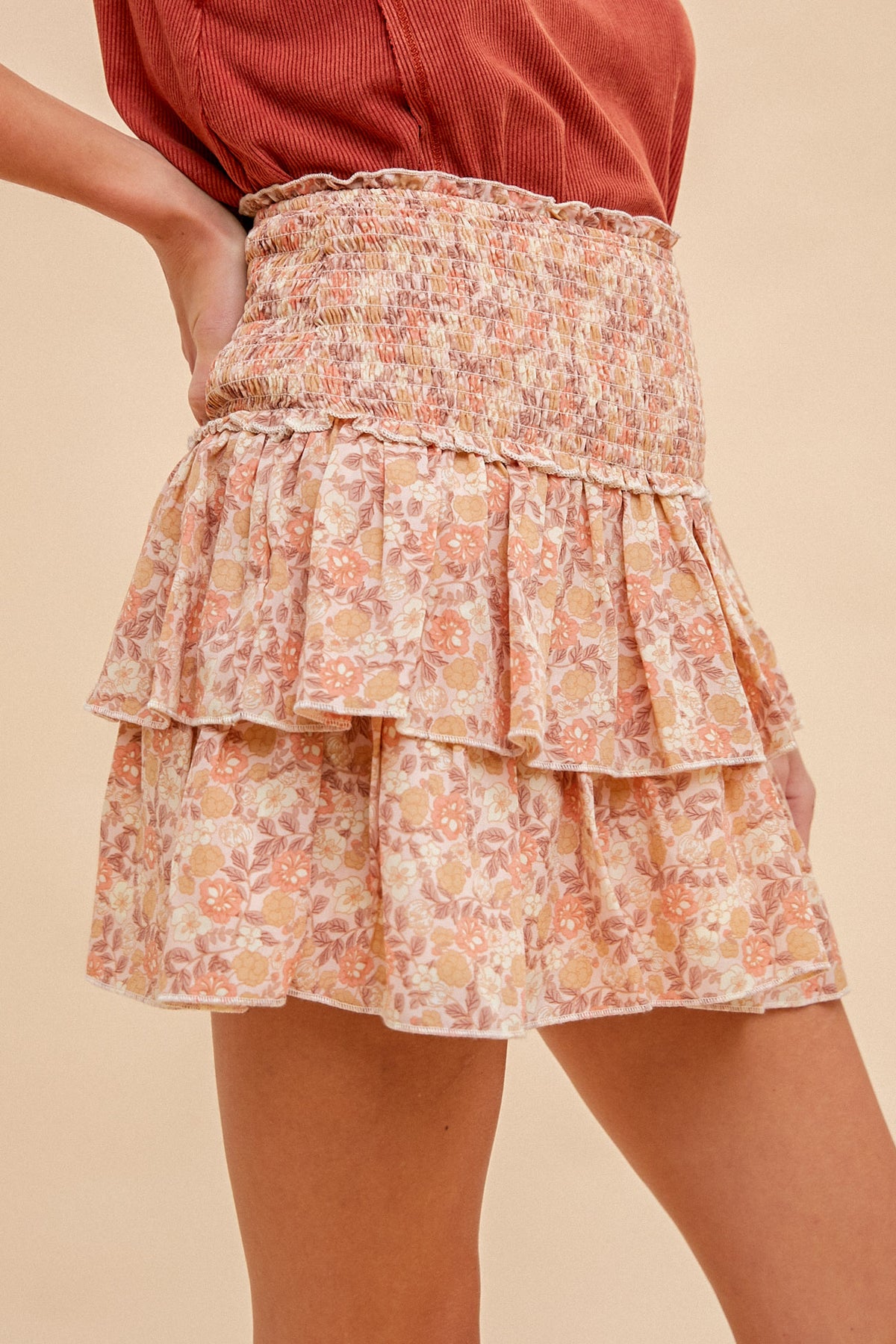 Love & Flowers Skirt - Rose