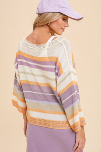 Touch Of Lace Sweater - Lavender Mix