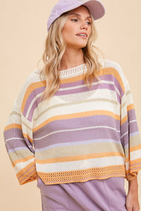 Touch Of Lace Sweater - Lavender Mix