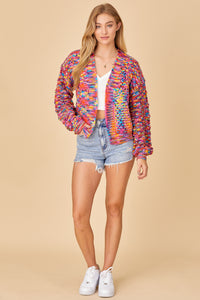 Fun and Games Cardigan - Purple Mix