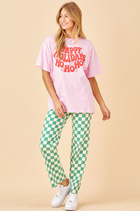Happy Holidays Graphic Tee - Pink