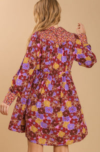 Wild And Free Dress - Burgundy