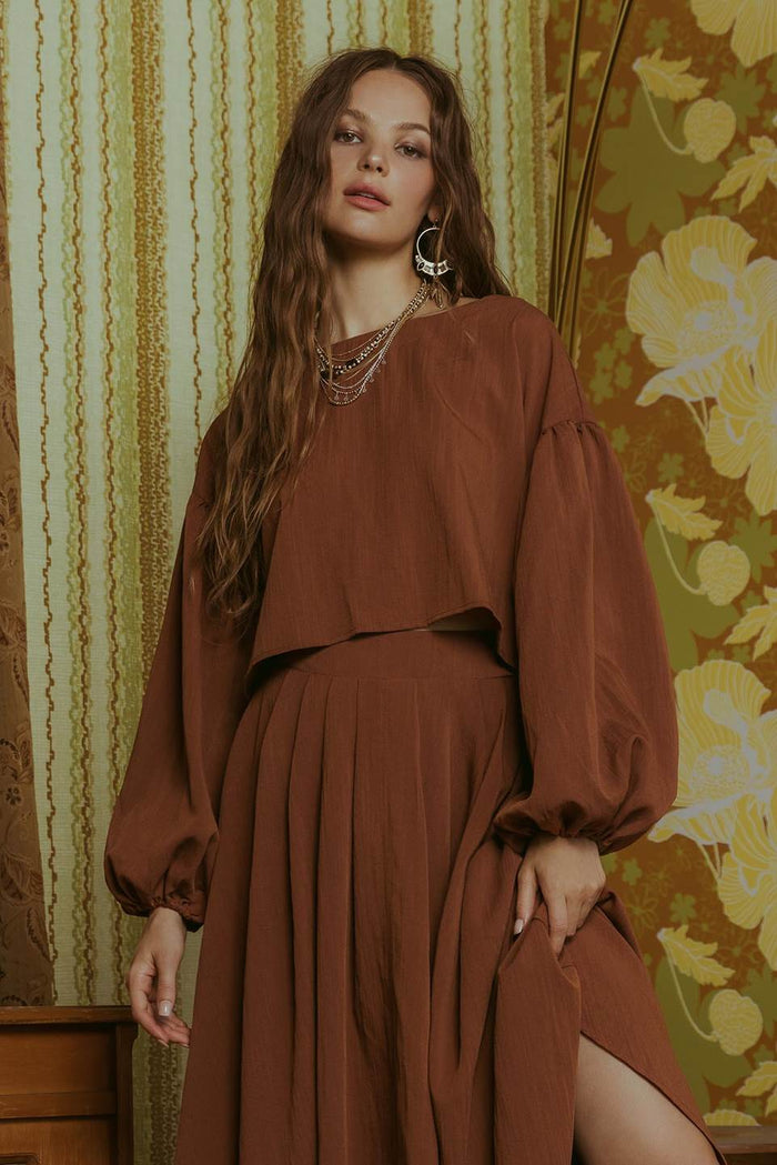 Autumn Skies Top - Brown