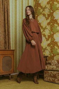 Autumn Skies Top - Brown