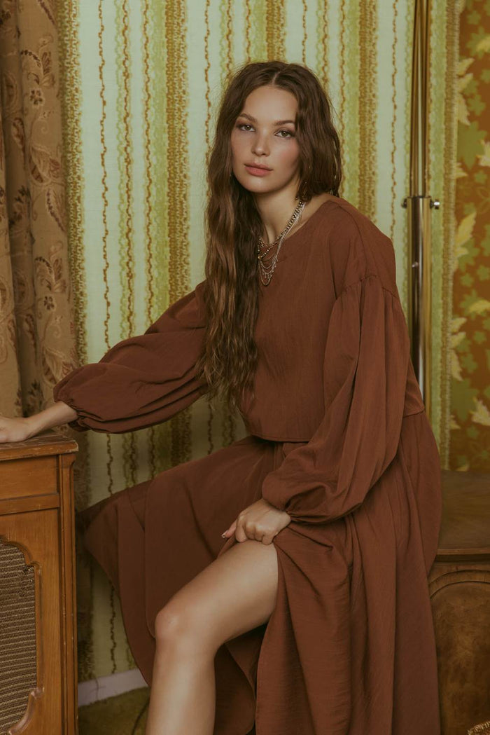 Autumn Skies Top - Brown