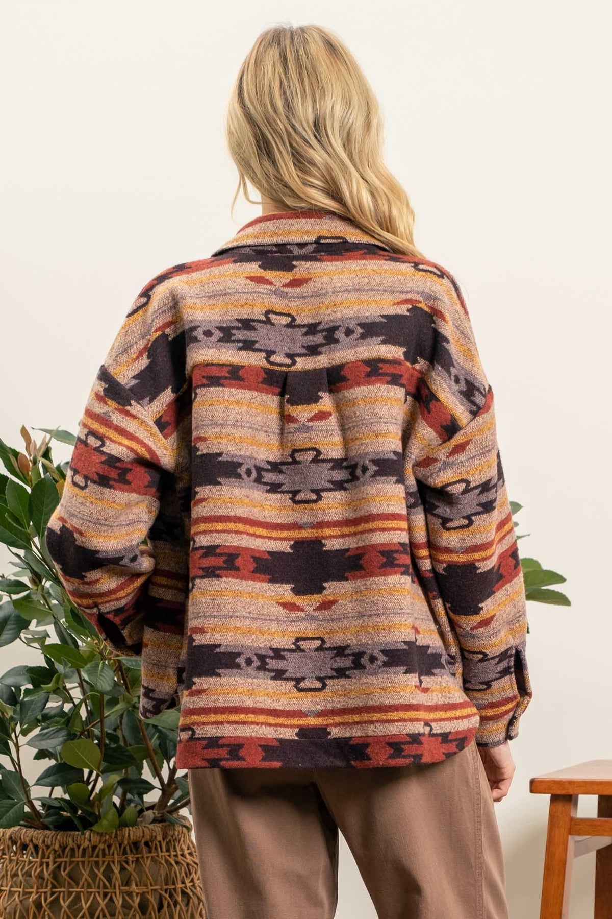 Come To Pass Shacket - Red Multi