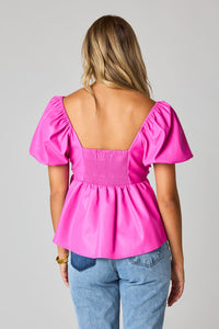 Blowing Kisses Top - Magenta