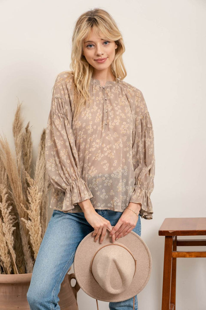 Tea Garden Top - Light Khaki