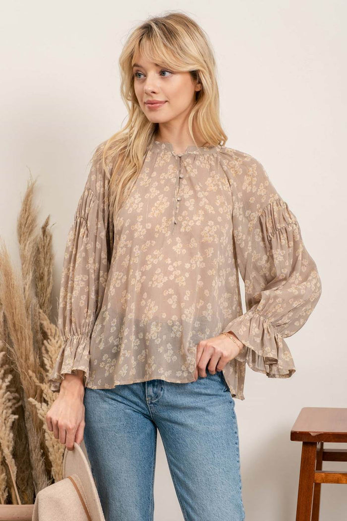 Tea Garden Top - Light Khaki