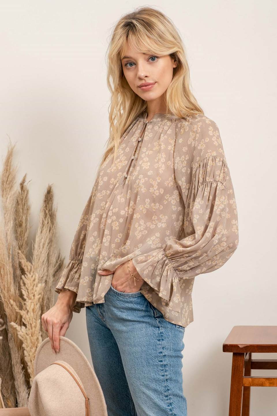 Tea Garden Top - Light Khaki