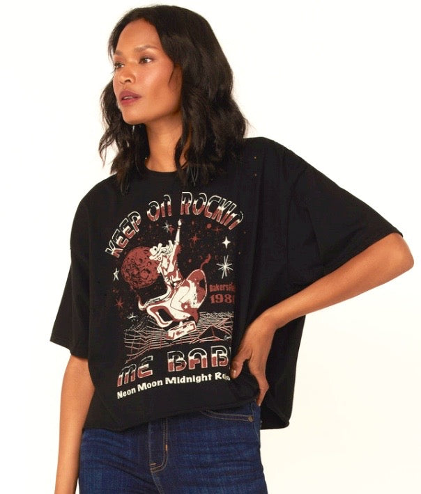 Rock Me Baby Ovesize Crop