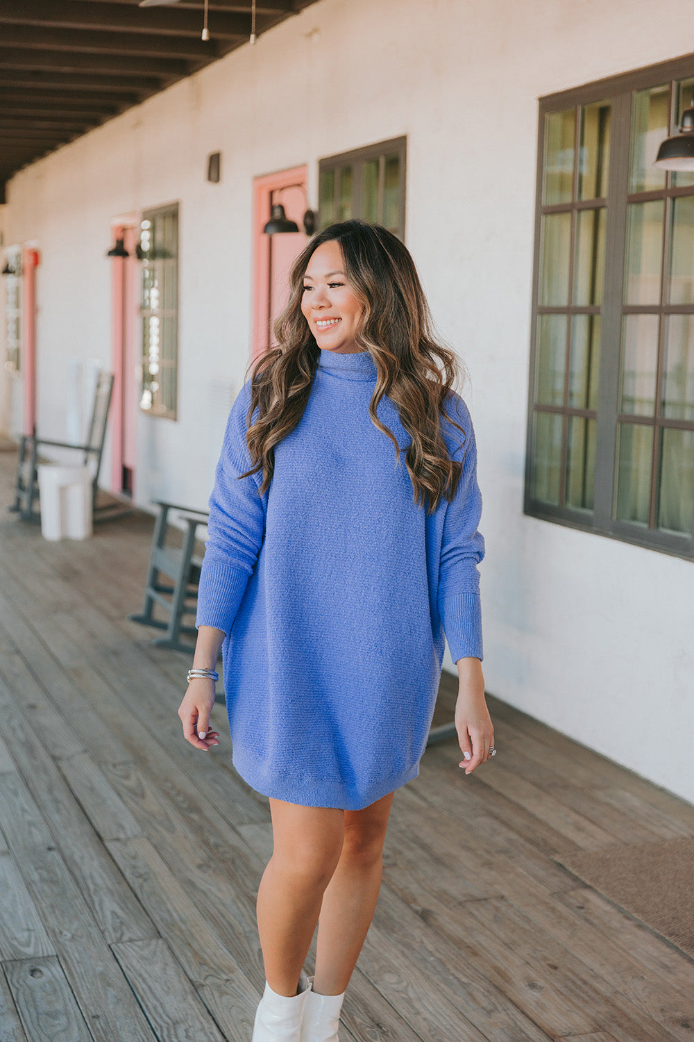 Wannabe Sweater Dress - Marine Sage in Bloom Wannabe Sweater Dress - Marine Sage in Bloom