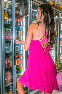 Diamond In The Rough Dress - Fuchsia