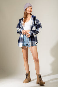 Bonfire Heart Shacket - Navy Mix