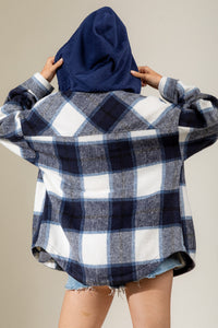 Bonfire Heart Shacket - Navy Mix