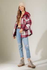 Bonfire Heart Shacket - Wine Mix