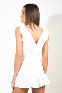 Cross My Mind Romper - White