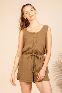 In A Cinch Romper - Mocha