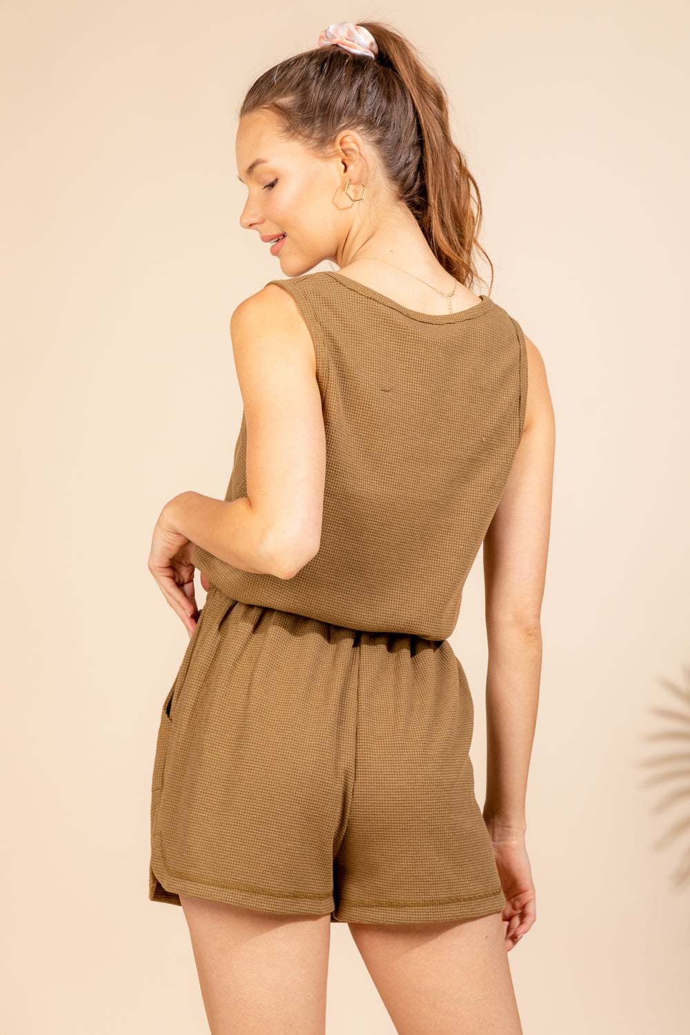 In A Cinch Romper - Mocha