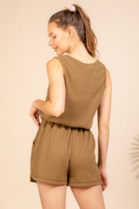 In A Cinch Romper - Mocha
