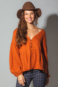 Autumn Leaves Top - Rust
