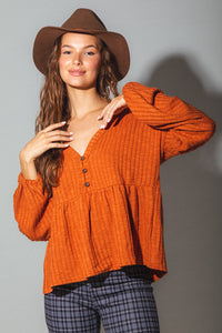 Autumn Leaves Top - Rust