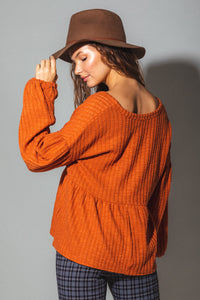 Autumn Leaves Top - Rust
