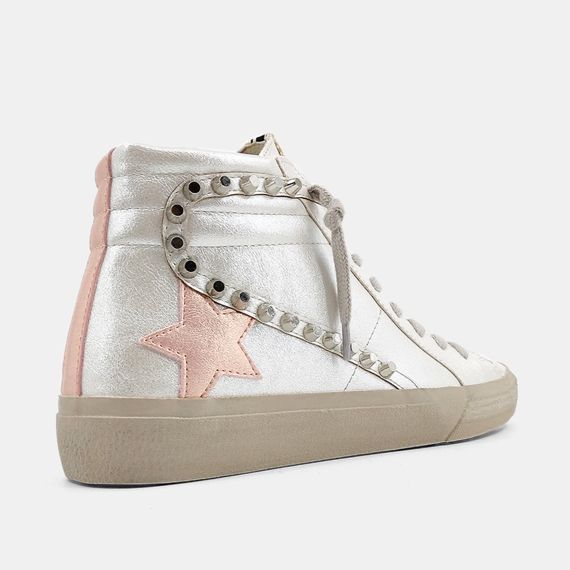 Silver Pearl Goose High Tops