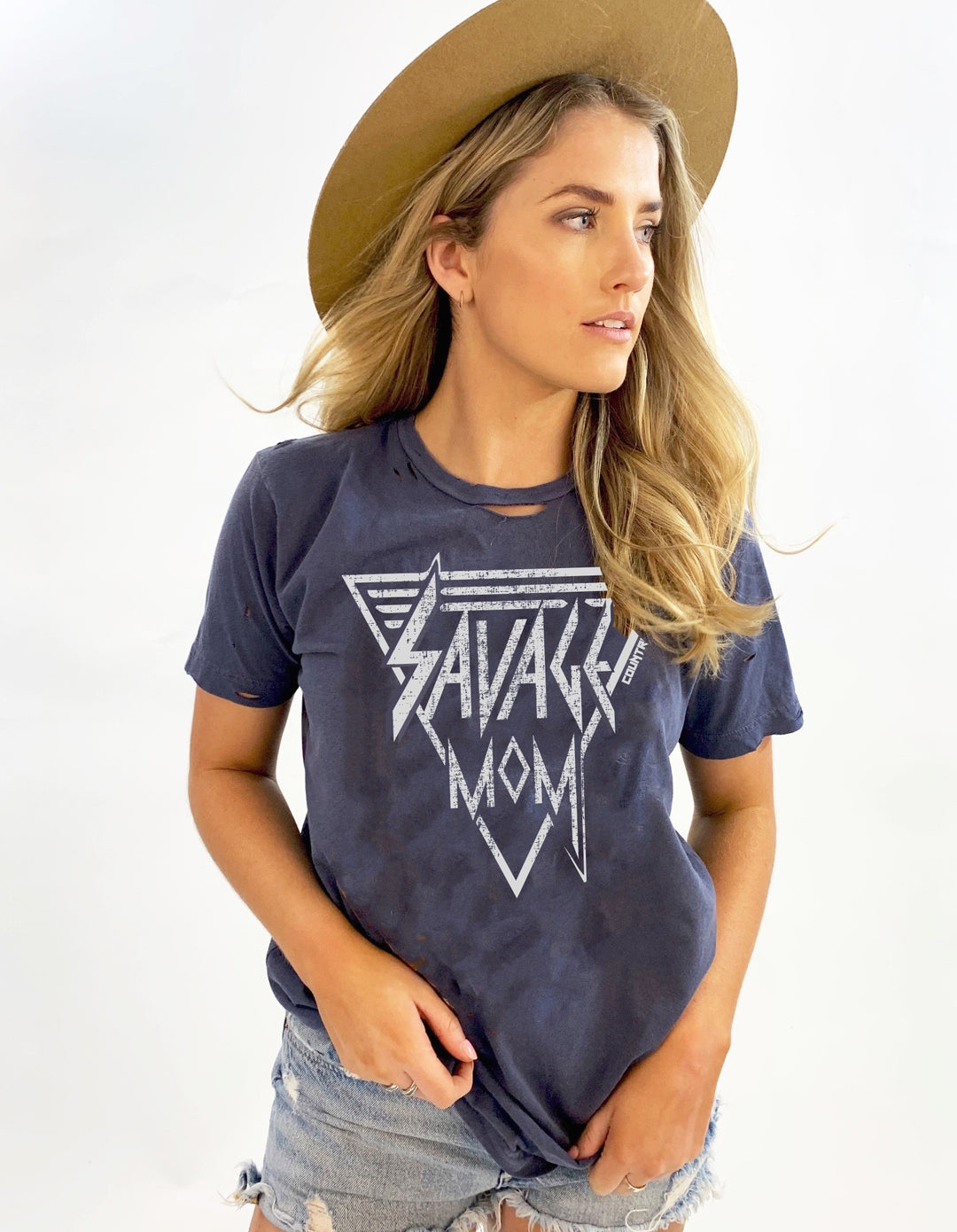Savage Mom Distressed Tee