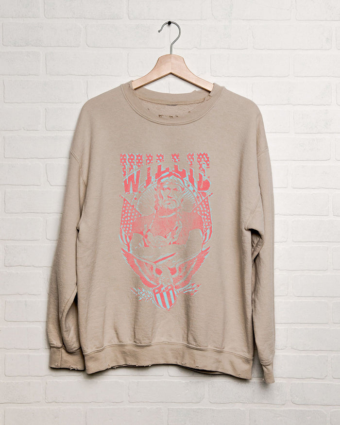 Willie Nelson In Pink Sweatshirt