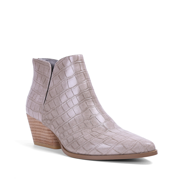 Yuri Booties - Taupe Crocco