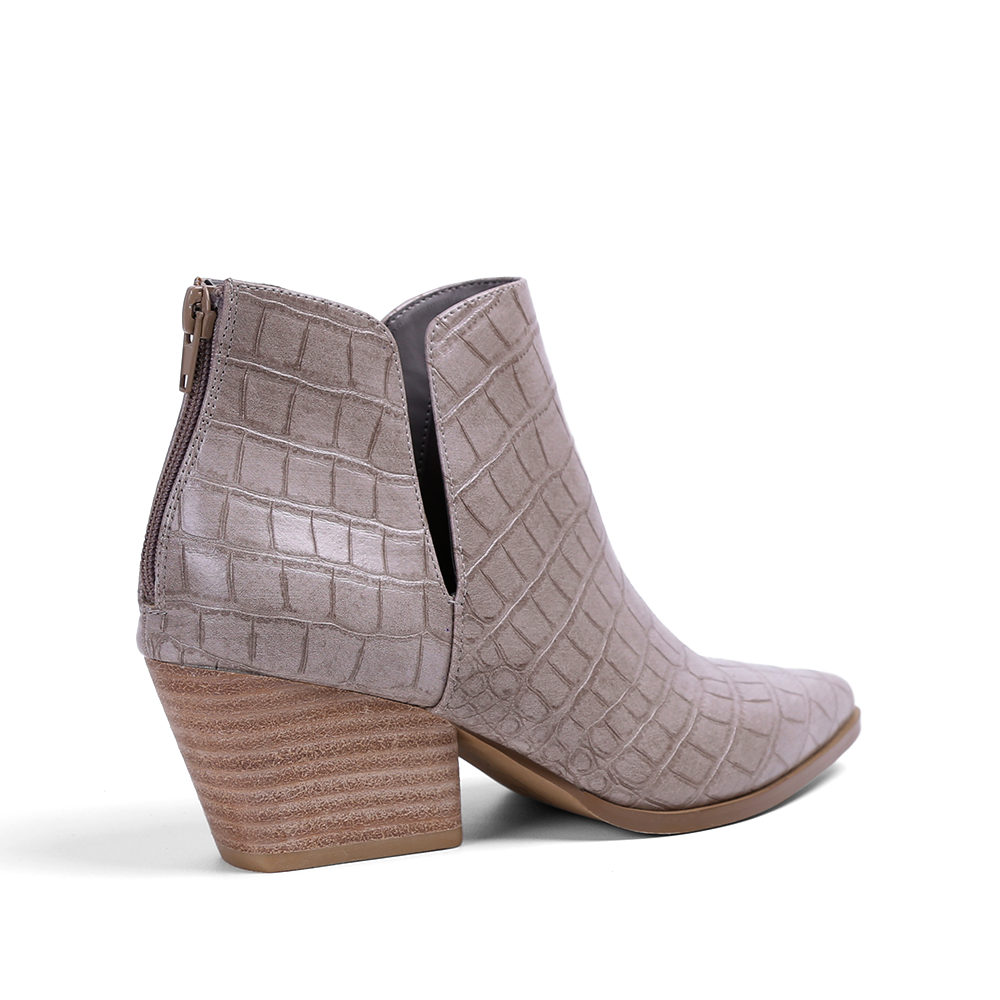 Yuri Booties - Taupe Crocco