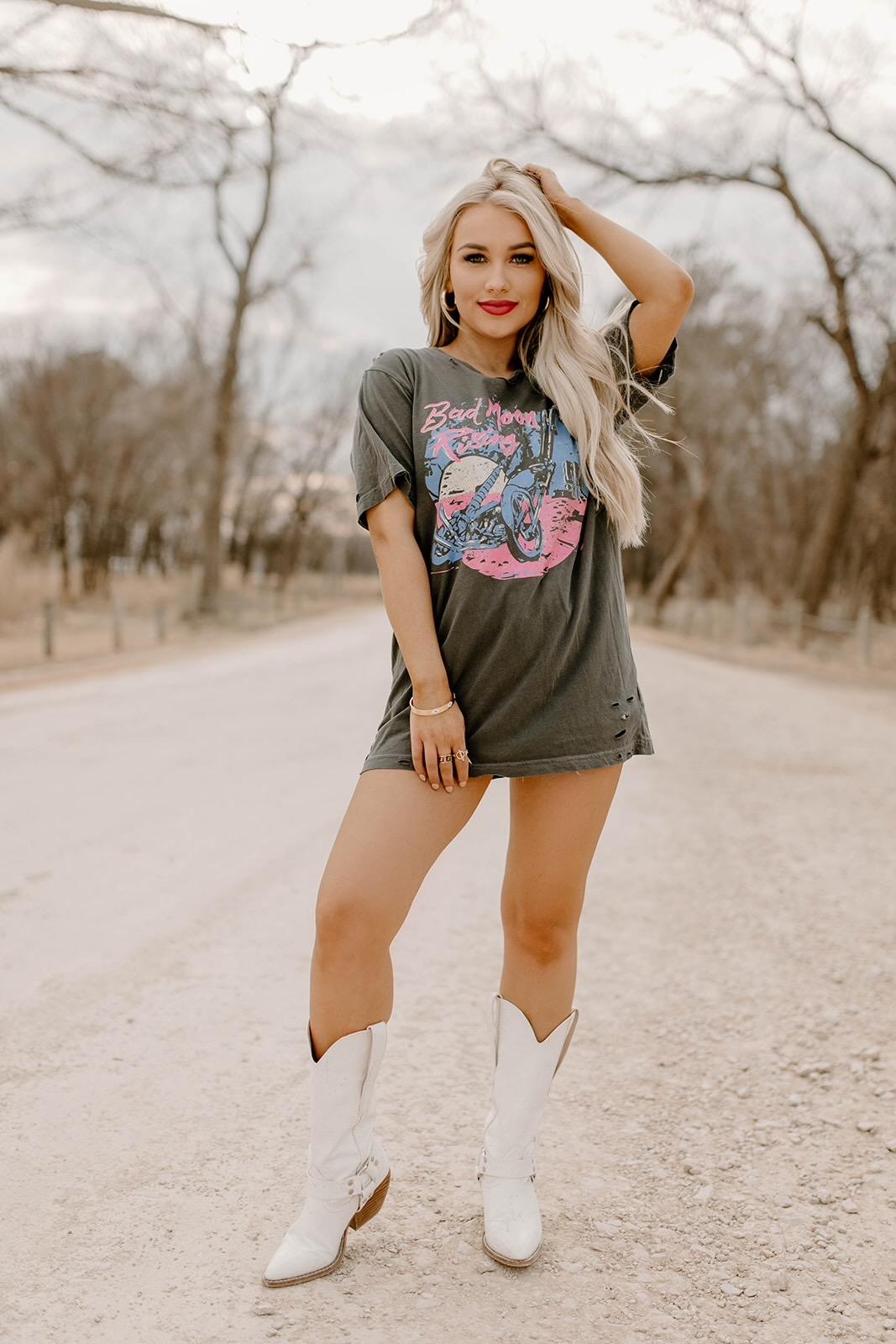 Bad Moon Rising Distressed Tee