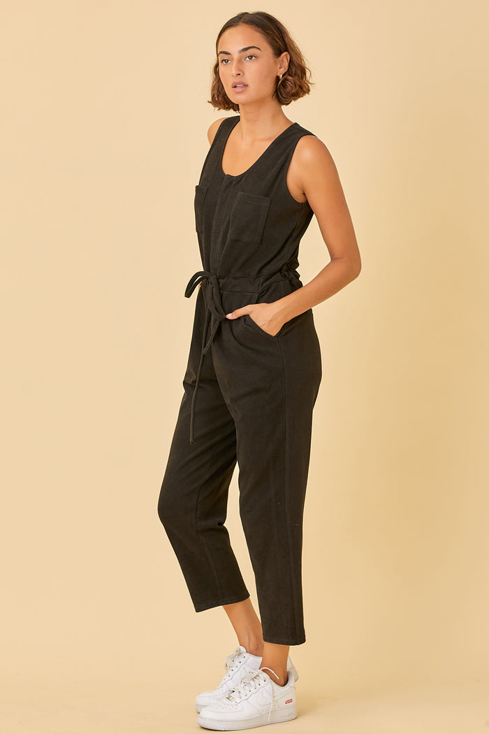 Work Hard, Play Hard Jumpsuit - Charcoal