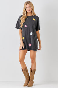 Shining Star T-Shirt Dress - Black