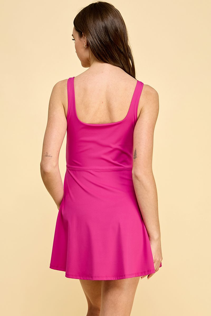Stretch & Shine Dress - Magenta
