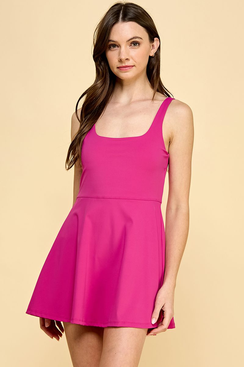 Stretch & Shine Dress - Magenta