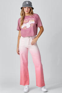 "World Tour" Cropped Tee - Orchid