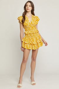 Beauty Of Blooms Skort - Gold