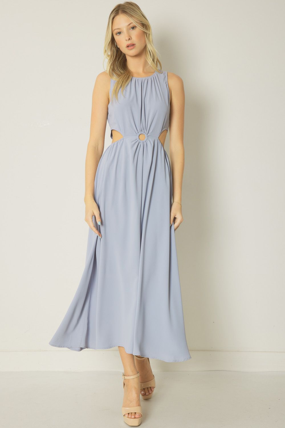 Missing Piece Dress - Dusty Blue