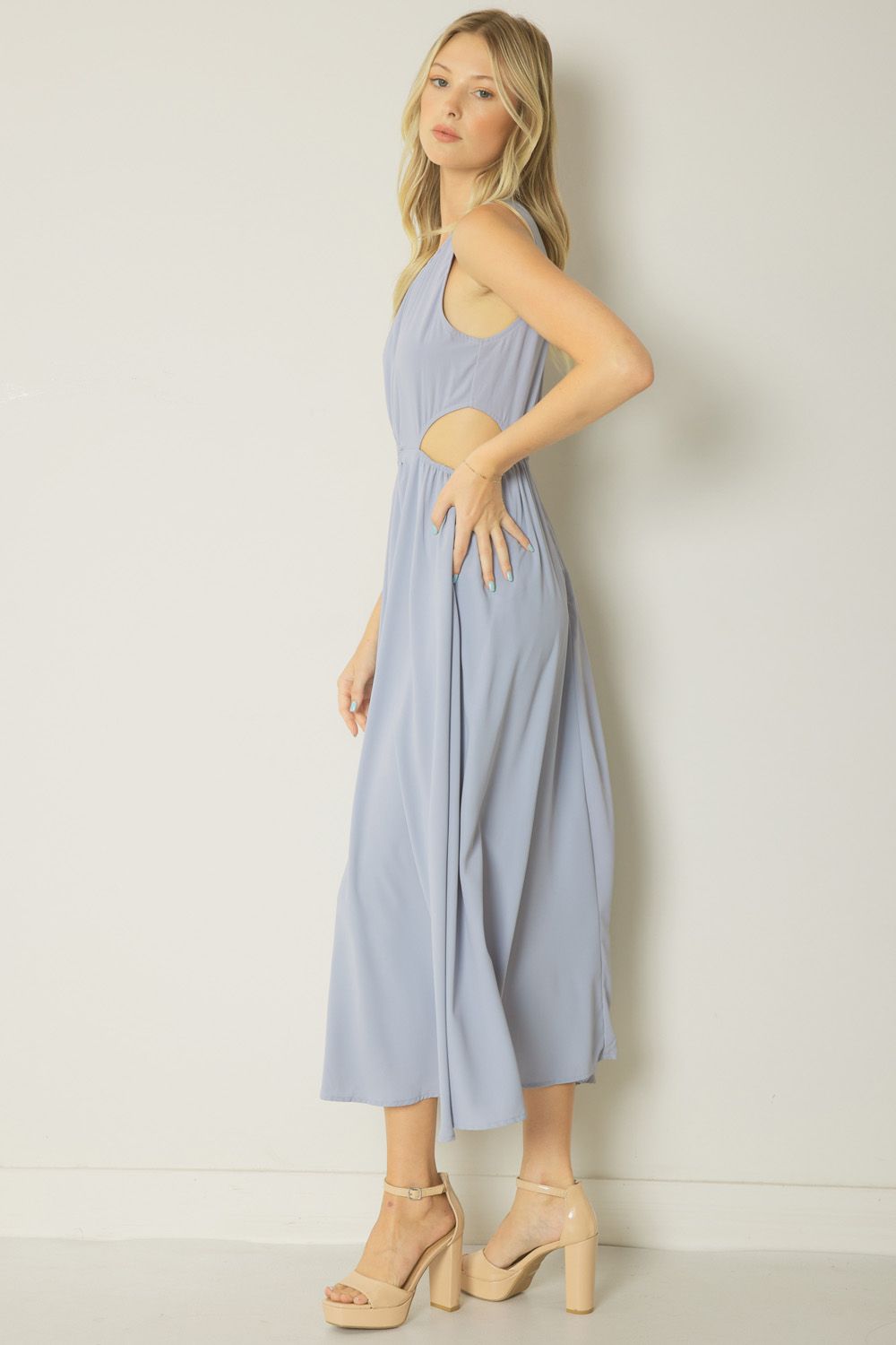Missing Piece Dress - Dusty Blue