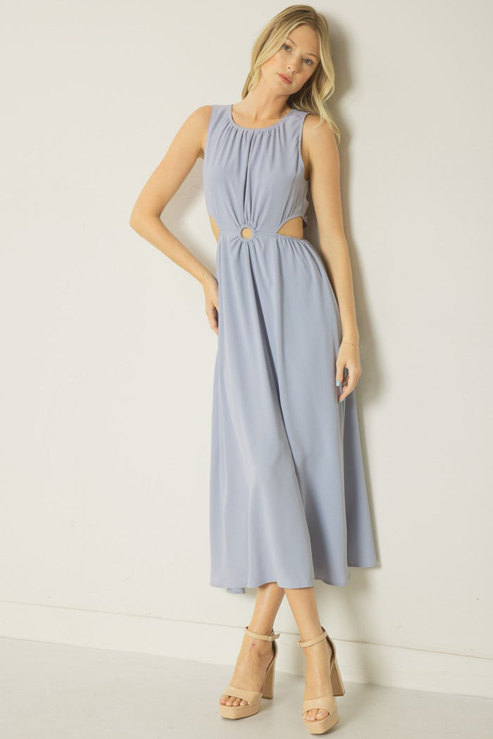 Missing Piece Dress - Dusty Blue