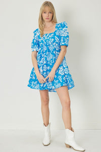 Breezy Blooms Dress - Blue