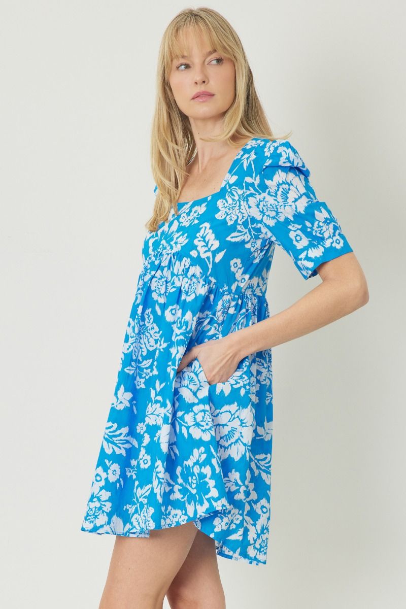 Breezy Blooms Dress - Blue
