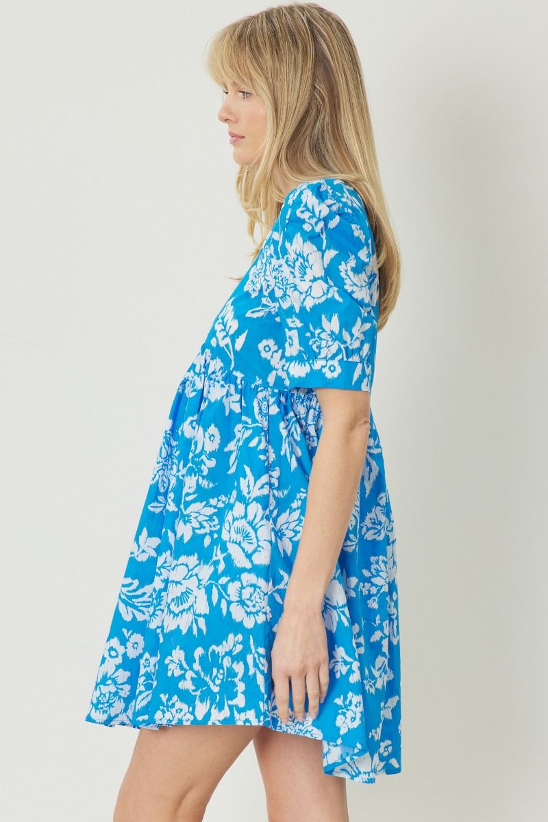 Breezy Blooms Dress - Blue