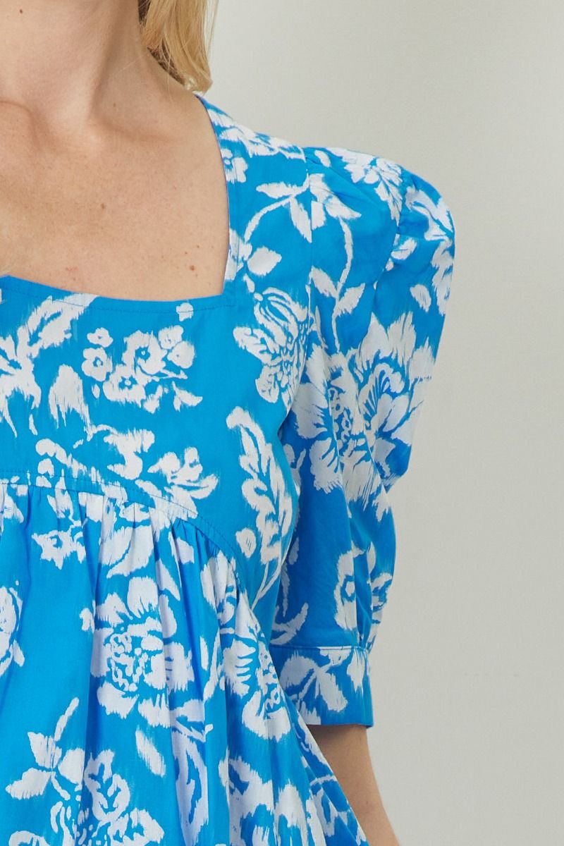 Breezy Blooms Dress - Blue