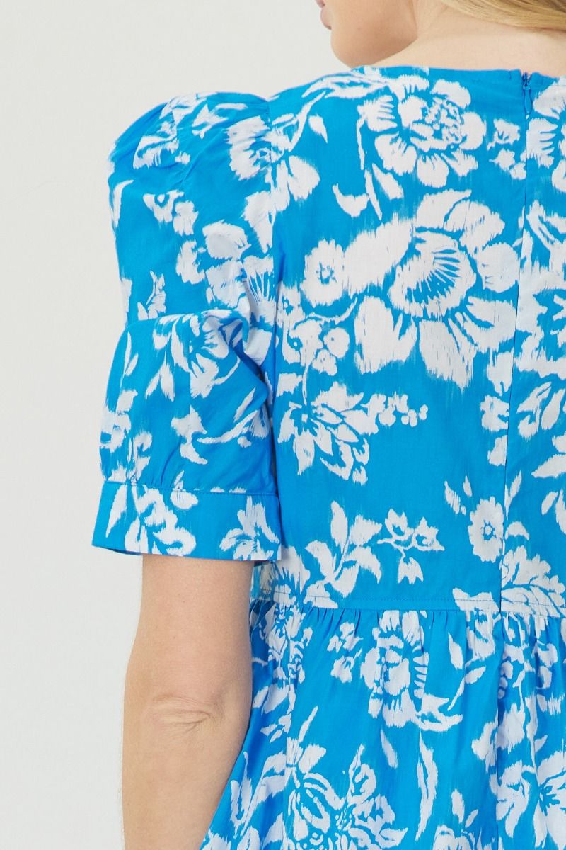 Breezy Blooms Dress - Blue