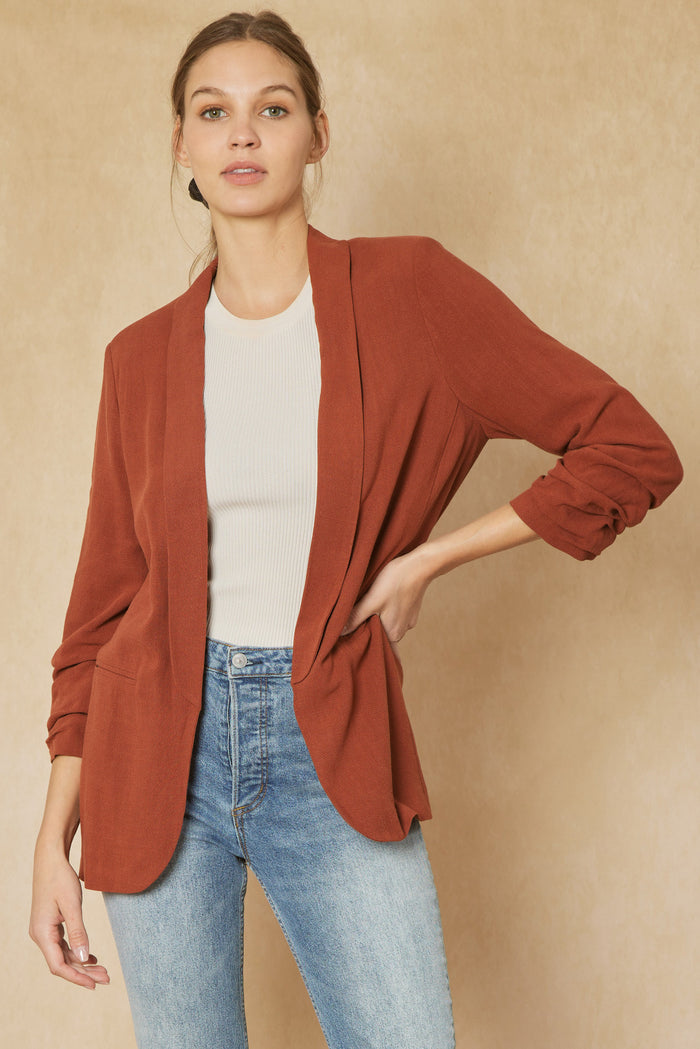 Up To The Mark Blazer - Cognac